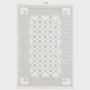 Ekelund Linneväveri Åttebladrose keukenhanddoek 50x70 cm Beige