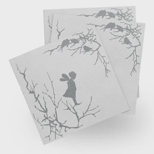 Wik & Walsøe Alv papieren servetten 20-pack Wit-grijs