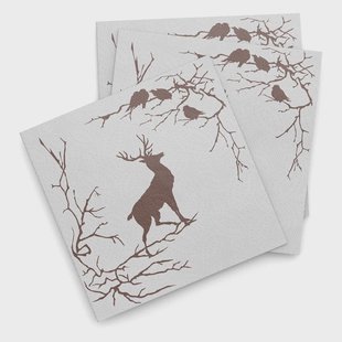 Wik & Walsøe Alveskog papieren servetten 20-pack Wit-bruin