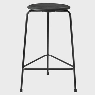 Fritz Hansen Dot hoge leren kruk Cowboyzwart