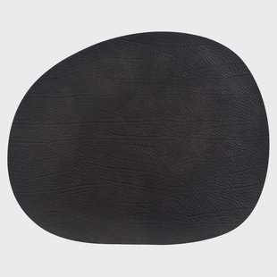 Aida Raw placemat leer Black buffalo (zwart)