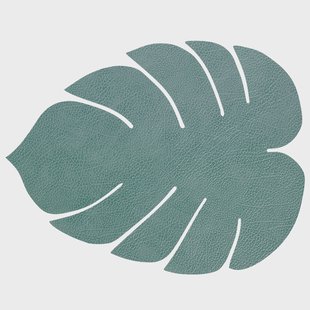 LIND DNA Monstera Leaf Hippo placemat L Pastelgroen