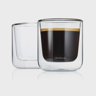 blomus Nero geïsoleerd koffieglas, 2 stuks Transparant