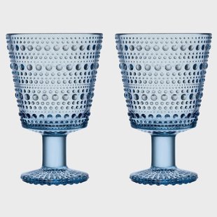 Iittala Kastehelmi glas op voet 26cl 2-pack Aqua