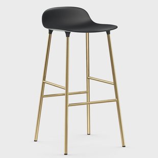 Normann Copenhagen Form barkruk messing poten 75 cm Zwart