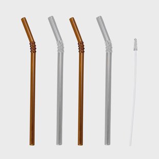 Byon Smile rietjes 4-pack Transparant-bruin