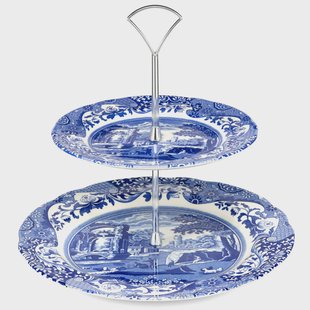 Spode Blue Italian 2-laagse etagère 2-laags