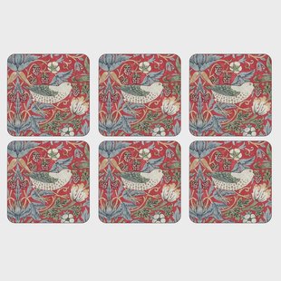 Pimpernel Aarbeidendief onderzetter 6 pack Rood