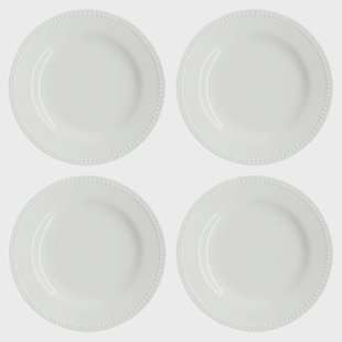 Scandi Living Dots klein bord 22 cm 4 stuks Crème wit