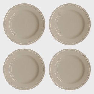 Scandi Living Dots klein bord 22 cm 4 stuks Beige