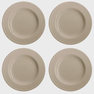 Scandi Living Dots bord 28 cm 4 stuks Beige