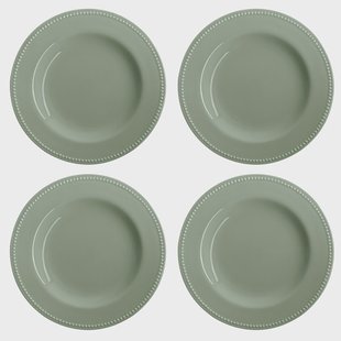 Scandi Living Dots bord 28 cm 4 stuks Groen