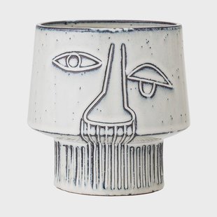 Bloomingville Bloomingville bloempot op voet Ø15 cm Grijs