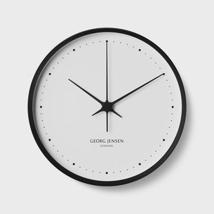 Georg Jensen Henning koppel wandklok Ø 30 cm Zwart-wit Georg Jensen Henning koppel wandklok Ø 30 cm Zwart-wit