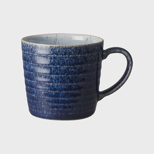 Denby Studio Blue geribbelde beker 40 cl Cobalt-pebble