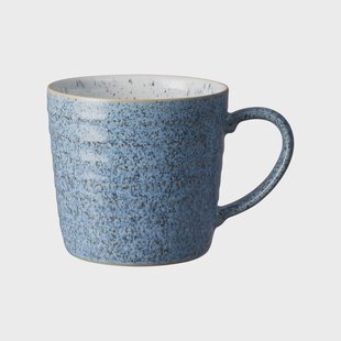 Denby Studio Blue geribbelde beker 40 cl Flint-chalk