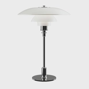 Louis Poulsen PH 3½-2½ opaalglas tafellamp Chroom
