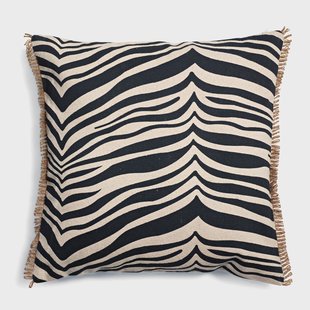Classic Collection Zebra kussen 50x50 cm Zwart