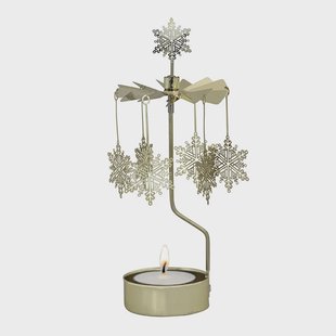 Pluto Design Snöstjärna draaiende waxinelichthouder Goud