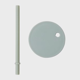 Design Letters Design Letters rietje met deksel Groen