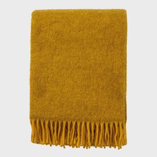 Klippan Yllefabrik Gotland wollen plaid 130x200 cm Geel