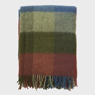Klippan Yllefabrik Gotland wollen plaid 130x200 cm Multi-groen