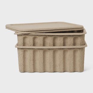 Ferm Living Ferm opbergdoos papier met deksel 2-pack Bruin