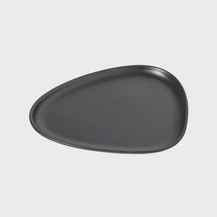 LIND DNA Curve Stoneware bordje 19x22 cm Black