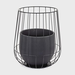 Serax Serax bloempot in mand Ø37 cm h46 cm Black Serax Serax bloempot in mand Ø37 cm h46 cm Black