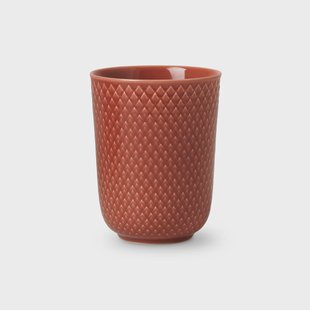 Lyngby Porcelæn Rhombe beker zonder oor 33 cl Terracotta