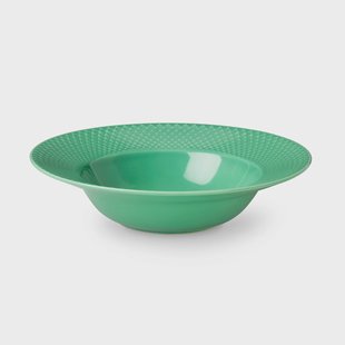 Lyngby Porcelæn Rhombe diep bord groen 24,5 cm