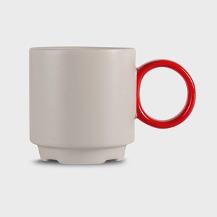 Byon Noor kop Ø7,5 cm Grijs-rood