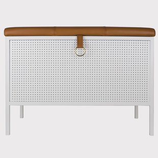 Maze Frank opbergbankje Wit-Cognac