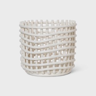 Ferm Living Ceramic gevlochten mand Ø23,5 cm Off white