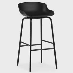 Normann Copenhagen Hyg barkruk metalen poten 75 cm Zwart
