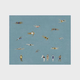 Fine Little Day Swimmers poster Blue, 40x50 cm