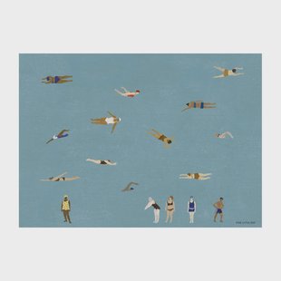 Fine Little Day Swimmers poster Blue, 50x70 cm