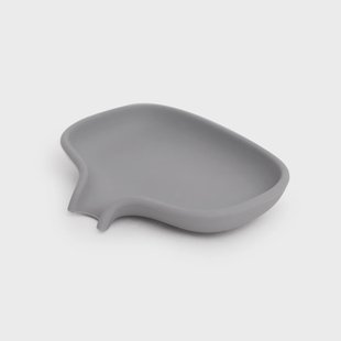 Bosign Zeepbakje met afdruipbuisje siliconen Grijs