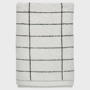 Mette Ditmer Tile Stone badhanddoek 70x140 cm Zwart-off white