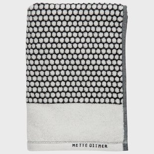 Mette Ditmer Grid handdoek 50x100 cm Zwart-off white