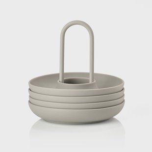 Zone Denmark Singles eierdoppen 4-pack met houder Mud