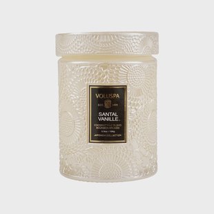 Voluspa Japonica geurkaars in glazen pot 50 uur Santal Vanille