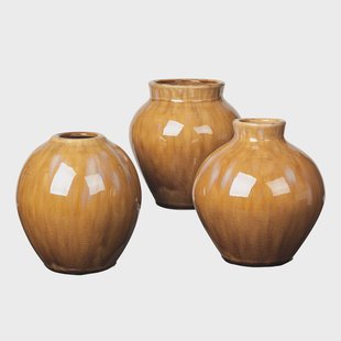 Broste Copenhagen Ingrid keramieken vaas 14,5 cm 3-pack Apple cinnamon Broste Copenhagen Ingrid keramieken vaas 14,5 cm 3-pack Apple cinnamon