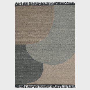 Linie Design Eik wollen vloerkleed 170x240 cm Charcoal
