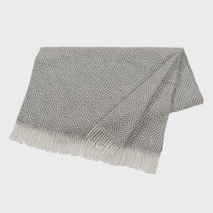 Scandi Living Salt wollen plaid Stone
