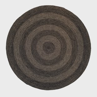 Dixie Ella jute vloerkleed Ø150 cm Zwart-natuur