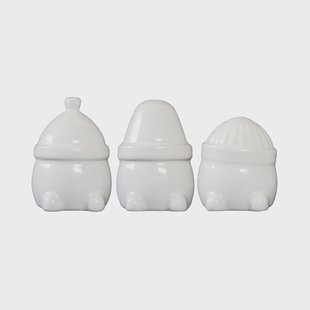 DBKD Hipster Triplets kerstdecoratie 3-pack Shiny white