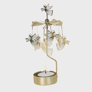 Pluto Design Draaiende waxinelichthouder vliegende engel Goud
