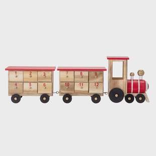 Bloomingville Paulownia kerstkalender trein Multi