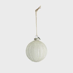 Lene Bjerre Norille kerstbal Ø8 cm Antique white-silver